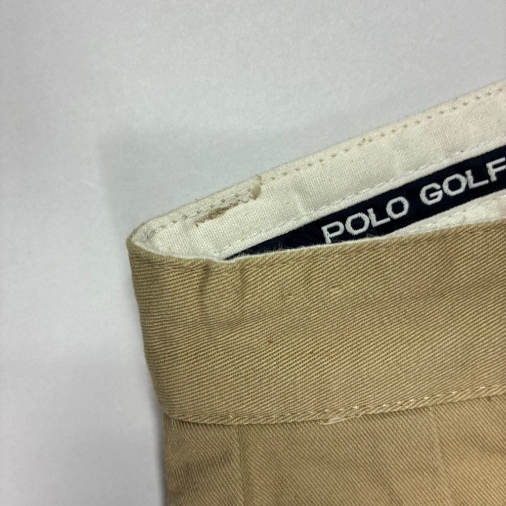 Polo Golf Ralph Lauren Mens Pleated Chino Pants Tan Khaki Cotton 34x34 - Picture 6 of 13